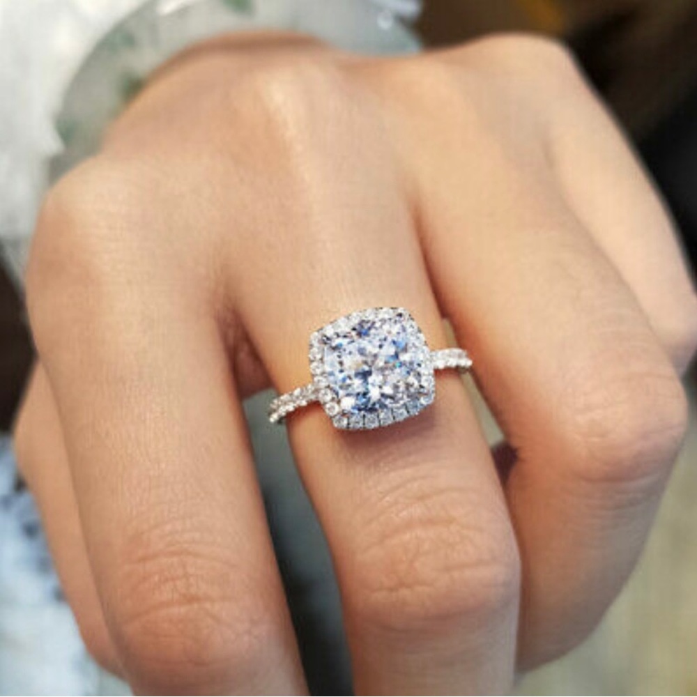 925 Silver Simulated Diamonds Symphony Ring